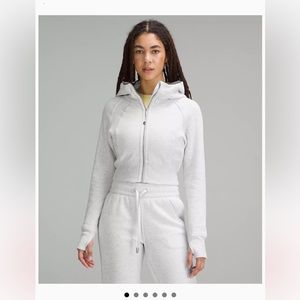 Lululemon Scuba Full-Zip Cropped Hoodie in Heathered Core Ultra Light Grey